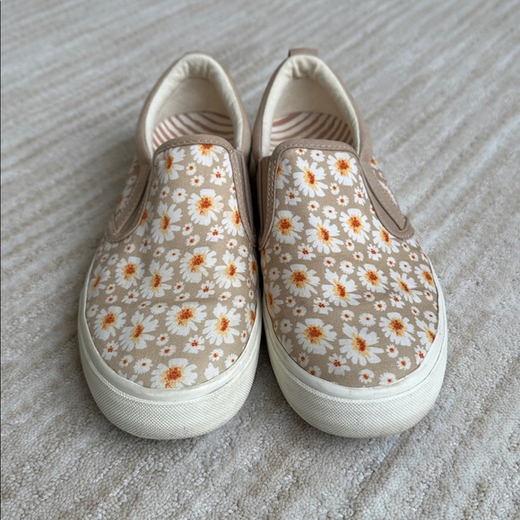 Like New Taos Footwear Rubber Soul Slip-on Daisy Canvas Sneakers Shoes Size 7 - Picture 7 of 17